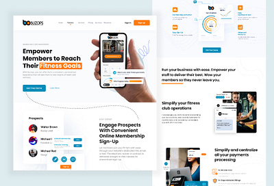 Landing page Gym management Software branding fitness graphic design gym gymwebsite illustration infographic landingpage management minimalist webapp website