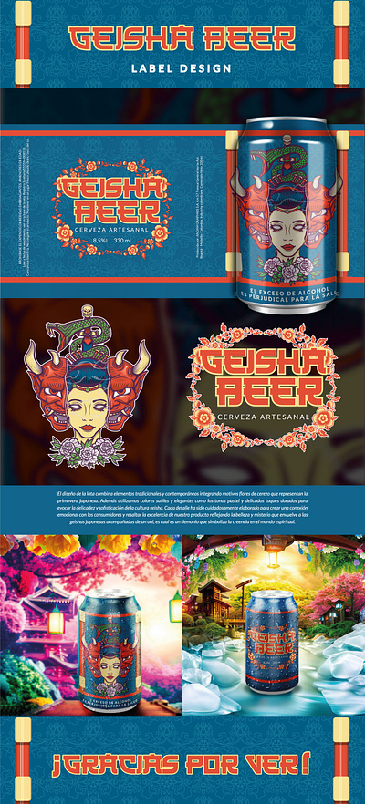 Gheisha Beer branding design graphic design illustration ilu logo
