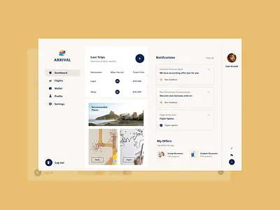 Arrival Airline Dashboard airline branding graphic design product design ui ux