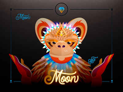 Fortunes of Treasures - ( Moon ) animation branding cartoon cosmic cosmic monkeys design fortunes fortunes of treasure graphic graphic design icon illustration logo monkey moon motion motion graphics toon treasure vector