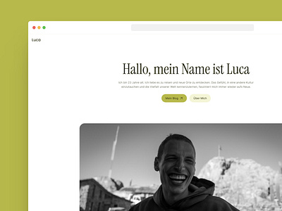 Personal travel blog website design article blog design display font figma figma design font pair germany hero section logo minimalism personal personal blog simple travel ui ux