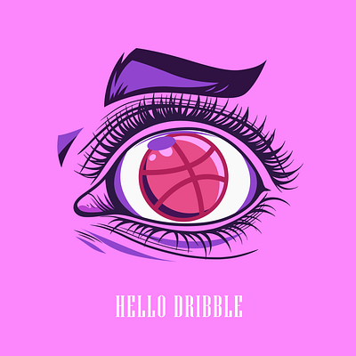 Hello Dribble ^^ adobe ilustrator digital paint graphic design hello dribble ilustration jose villacrez photoshop vector