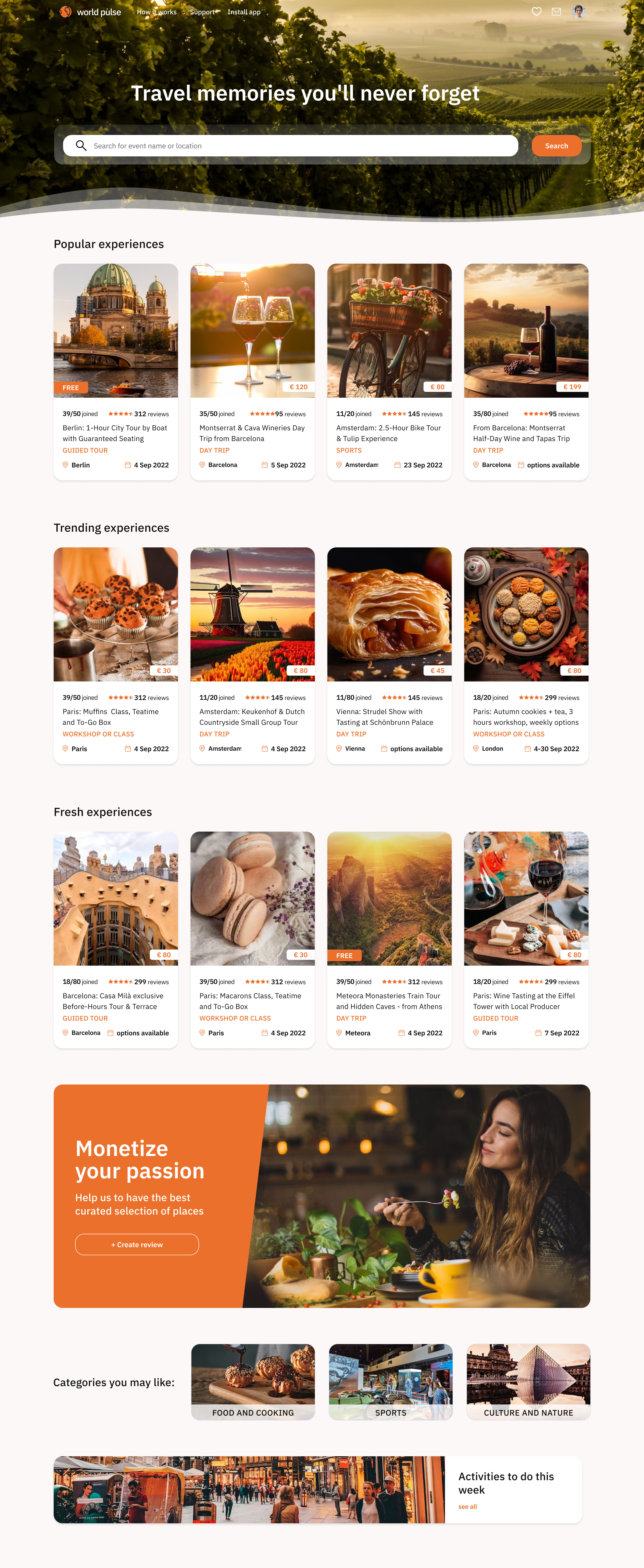 Booking experiences web app booking booking experiences booking experiences web app guides tourism tours travel ui