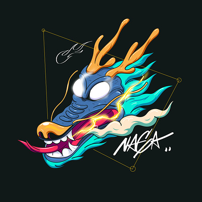 NAGA artwork branding dragon illustration streetwear tshirtdesign vector