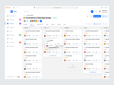 Project Task Kanban View figma kanban view minimal design project dashboard project details project details view project kanban view project management view task dashboard task details view task kanban view task list view ui design ux design