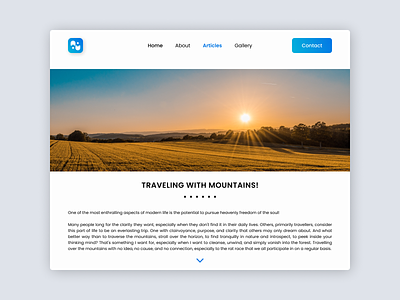 Blog Post 035 app app design article blog branding clean content dailyui dailyui035 design illustration logo minimal mountains travel ui ux web design website