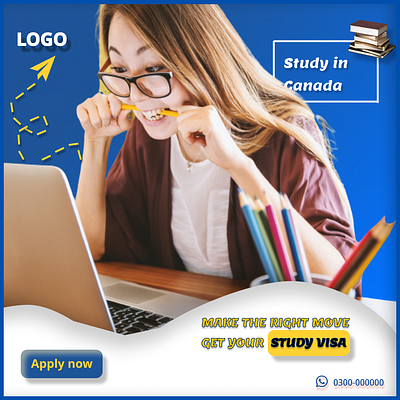 educational and study base social media post for promotion ads blue design education graphic design instagram post social media study ui