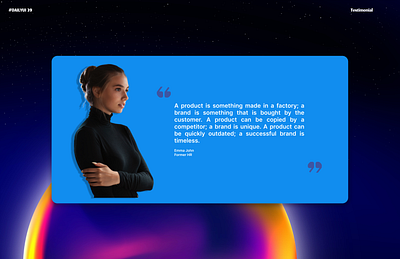 Dailyui - 39 Testimonial app behance branding challenge dailyui design figma graphic design illustration logo testimonial typography ui