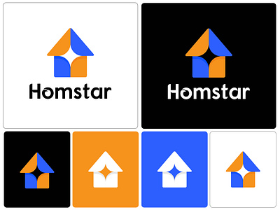 Homstar - logo design brand identity branding creative logo home logo house logo hut icon logo logo design minimal logo modern logo realstate logo star logo ui unique logo