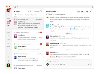 Slack messages priority & response time concept figma message messenger priority prototype slack