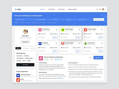 Job Finder Dashboard career dashboard employement hello dribbble hire hiring platform job job board job finder job search job seeker joblishting product design recruitment remind creative ui work work finder