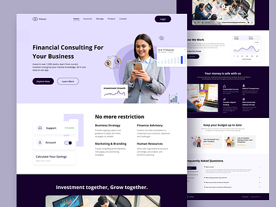 Fintech Website Design 🔥 banking branding e wallet exchange finance management finances fintech interfacedesign landing page transaction uiux user interface website