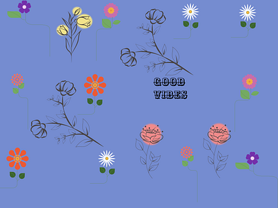Blue floral design animation blue branding floral flower design graphic design petals ui