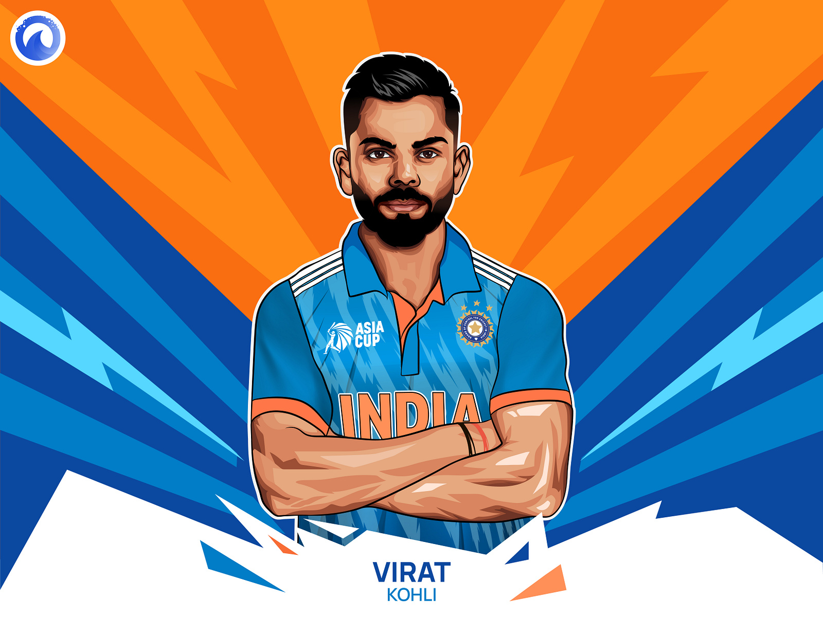 Portrait Illustration Virat Kohli India By Pronab Biswas On Dribbble