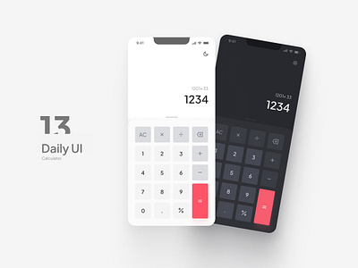 Daily UI #13 - Calculator app button calculation calculator dailyui dark design digital finance interface math minimalistic mobile ui uiux user interface ux
