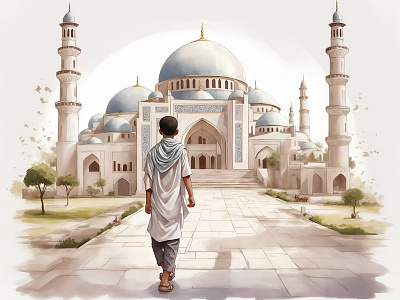 Islamic Illustration ai generated branding conceptual illustration illustration islamic illustration mosque ramadwan illustration vector