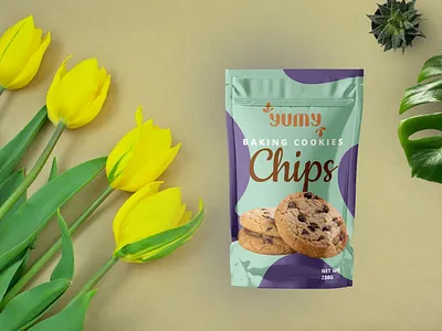 Cookie Chocolate Chips Packaging Label Design brand identity branding chips chocolate cookie design food packaging graphic design illustration label design logo packaging design product design retail packaging design