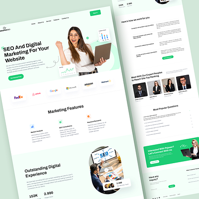 SEO Landing Page Design🔥 branding corporate design digitalagency homepage landingpage marketing saas search engine seo technology uiux website wordpress