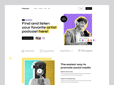 Podcast Landing page Design designer figma landing music podcast podcast website design web webesign