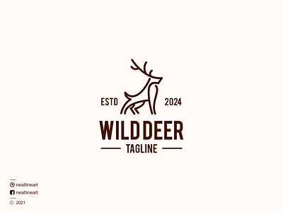 Wilddeer Logo art branding design graphic design illustration lineart logo neatlineart ui vector