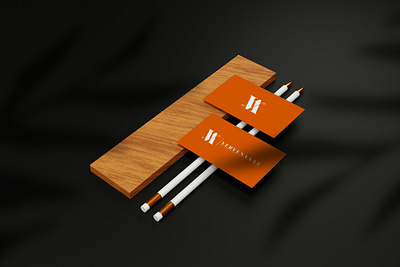 Business card mock up with beautiful leaf shadow stationary