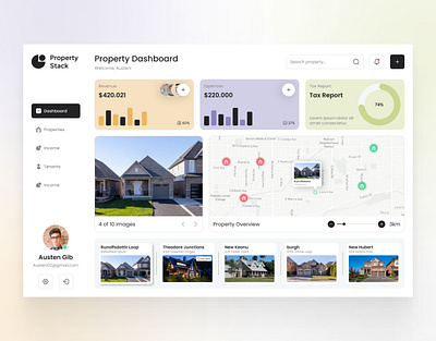 Property & Tax Dashboard branding broker buy dashboard design management property realestate rent sell statistics ui