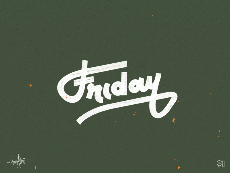Friday. animation calligraphy calligraphymasters cmsc creativeservices dribbble friday graphic design lettering logo motion graphics september sticker type typography wacom
