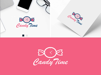 Candy time logo design. Chocolate with watch logo app apps logo branding candy candy time chocolate design gradient logo graphic design illustration logo logo design time ui watch