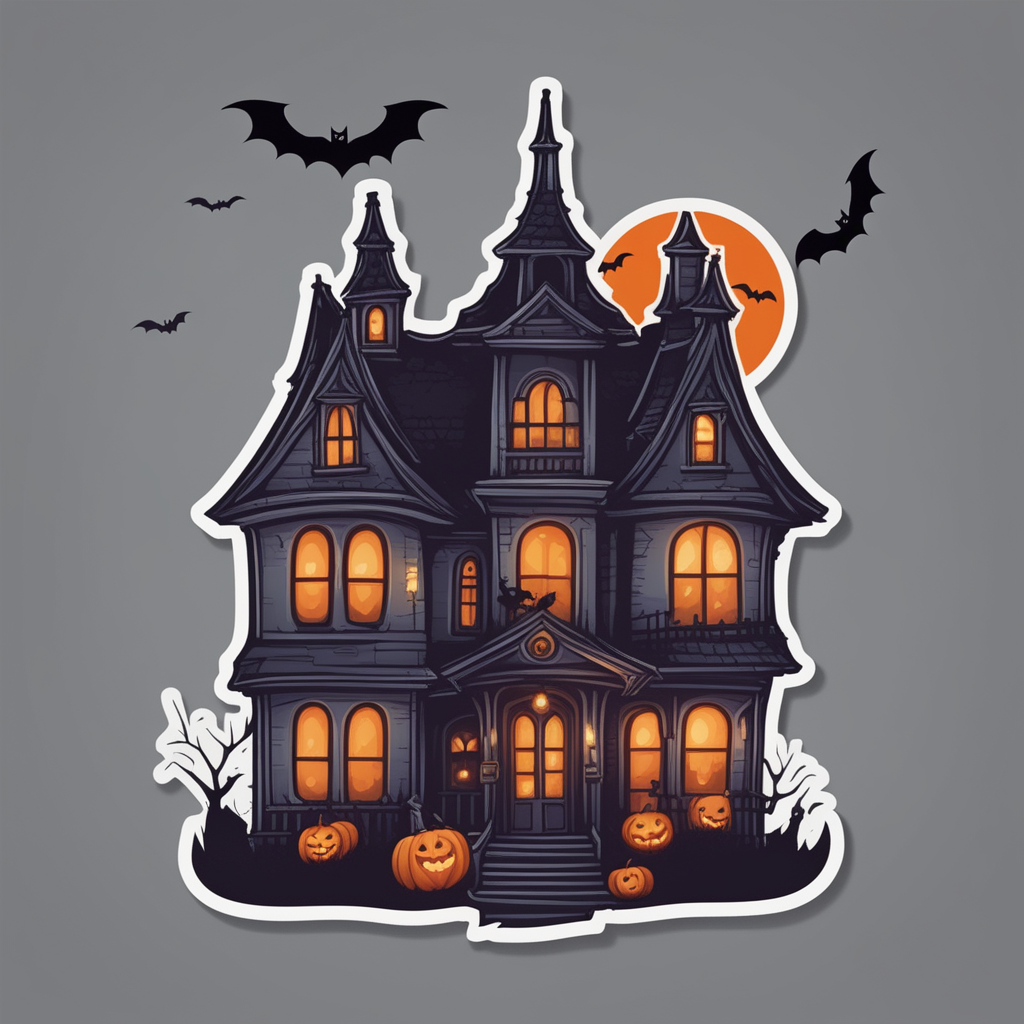 Haunted House Sticker by Puppy’s Aesthetics on Dribbble