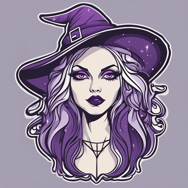 Beautiful Purple Witch 2 Sticker by Puppy's Aesthetics on Dribbble