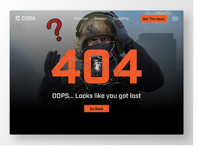 COGA - Coaching App | Daily UI Challenge 008 (404 Page) branding graphic design ui