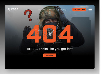 COGA - Coaching App | Daily UI Challenge 008 (404 Page) branding graphic design ui