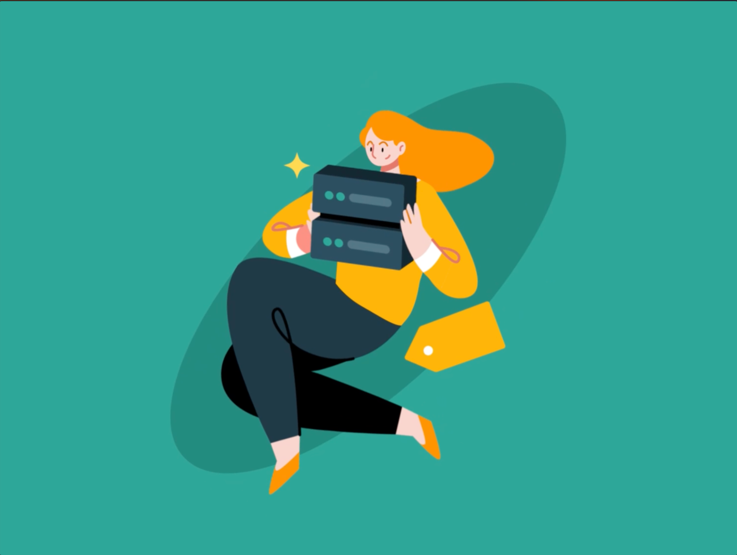 Server Management Animation after effect animation character cloud storage data explainer flat illustration graphic design illustration illustrations landing page lottie modern motion graphics server startup tech vector illustration