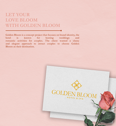 Golden Bloom - Hotel Brand Identity brand identity branding graphic design hotel hotel brand identity marriage visual identity wedding wedding hotel