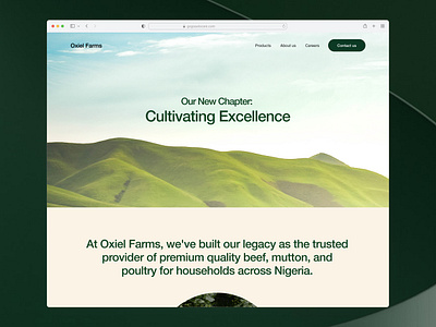 Landing page for Oxiel farms agriculture design farm farms food landing page ui ui design uidesign uiux ux web design website