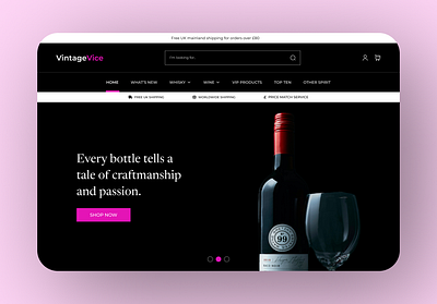 Wine & Whiskey E-commerce Website design ecommerce ecommercewebsite ui ux whiskeywebsite winewebsite