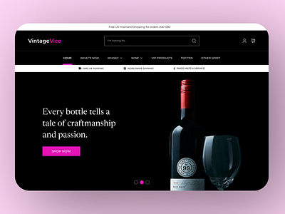 Wine & Whiskey E-commerce Website design ecommerce ecommercewebsite ui ux whiskeywebsite winewebsite