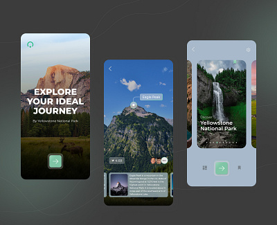 Yellowstone Research - App Design app branding design traveling typography ui ux website