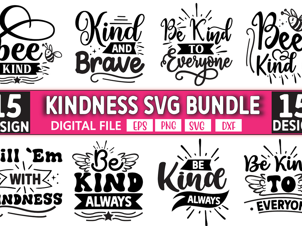 Kindness Svg Bundle designs, themes, templates and downloadable graphic ...