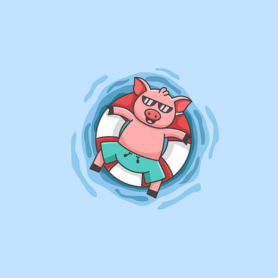 Cute Pig Illustration animal cartoon cute design funny illustration logo pig