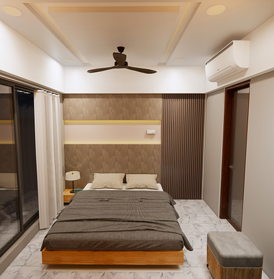Bedroom 3d design interior rendering sketchup