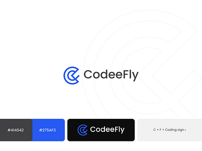 CodeeFly Logo Design brand identity branding coding design dribbble flat graphic design icon illustration logo logo design logo designer logo mark logo type minimal minimalist modern logo sass tech vector