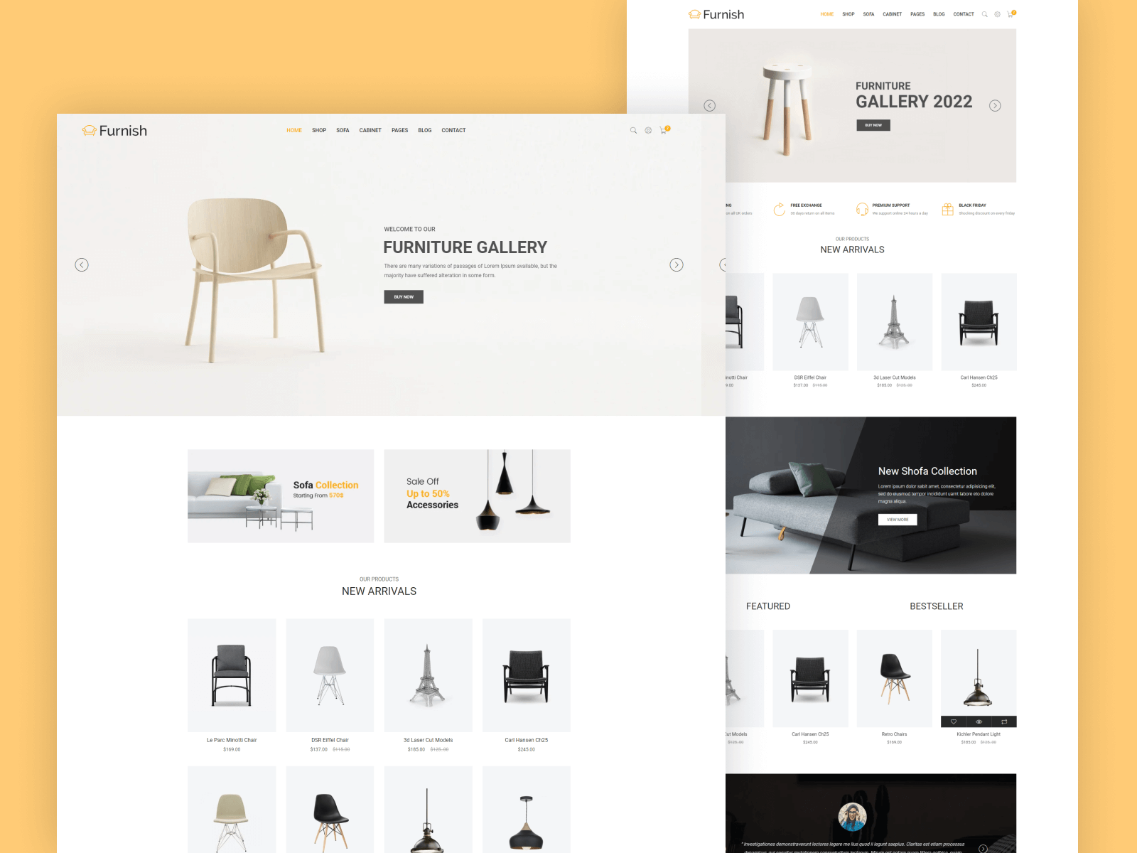 Minimal Furniture HTML Template - Furnish by DevItems on Dribbble