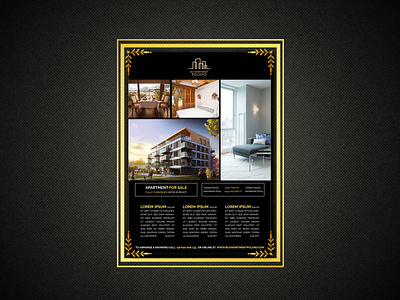 web banner with a golden frame for BuyAparment Poland, US 3d flyer social media. ui web banner