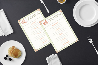 Town Menu branding graphic design