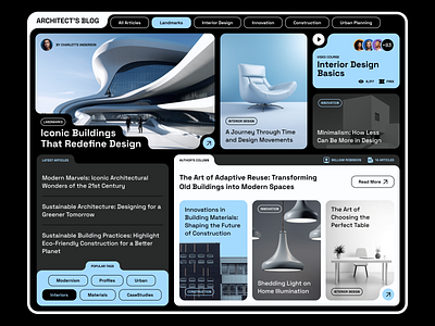 Architecture Blog and Magazine architecture architecture website article blog blogging clean grid journal landing page magazine minimal news newsletter post typography ui ux webdesign website website design