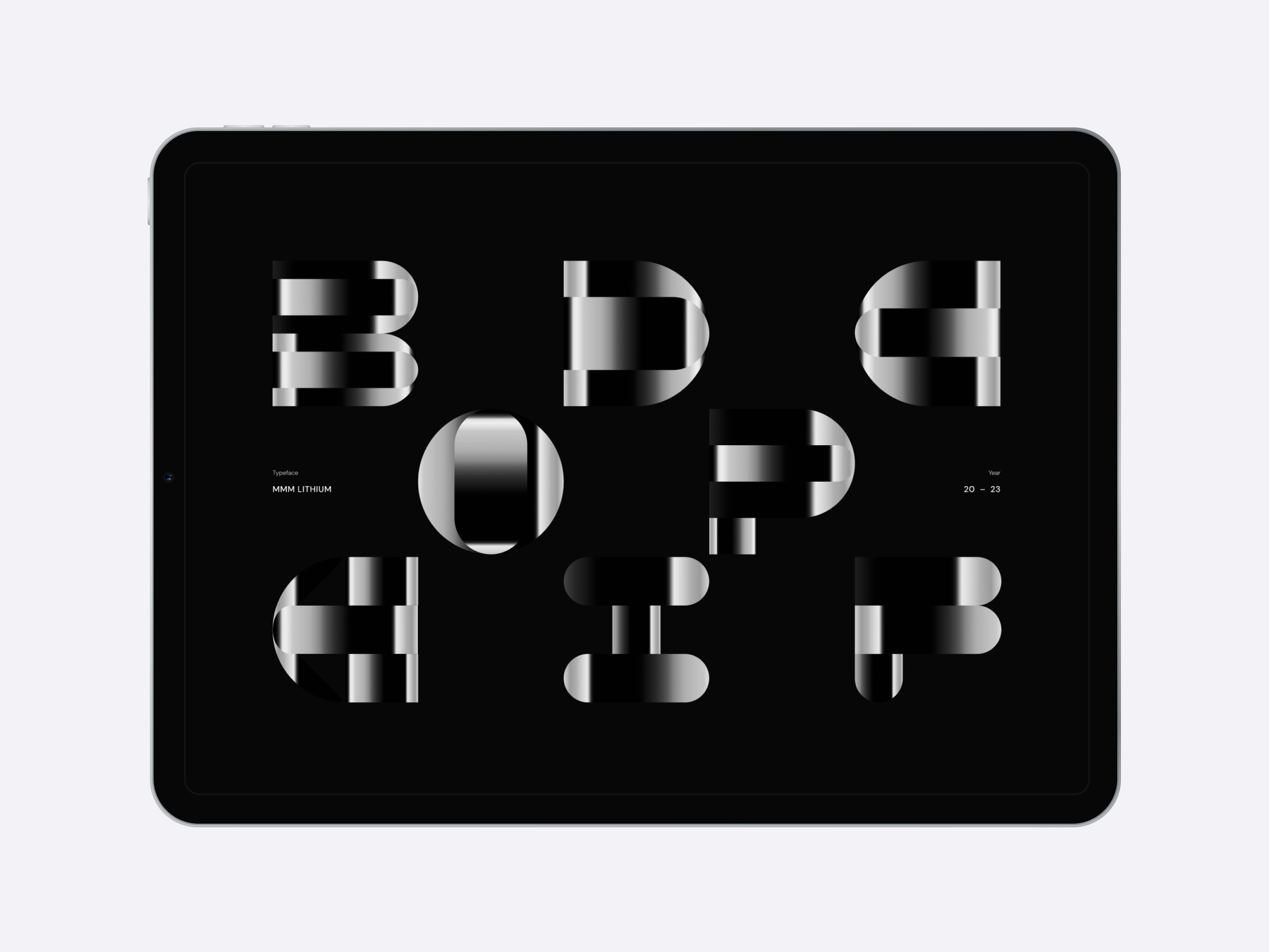 MMM Lithium – Experimental Type alphabet experimental font gradient lettering letters typeface typo typography