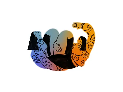 EmotiVerse- Inspiration and despair acceptance character comercial design despair emotion flat friends girl growth illustration inspiration love minimal negative positive psychology self love sisters