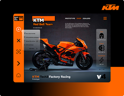 Dropdown Menu #053 bike branding design dropdown menu graphic design illustration ktm logo marketing motorcycles orange racing typography ui ux vector website navigation