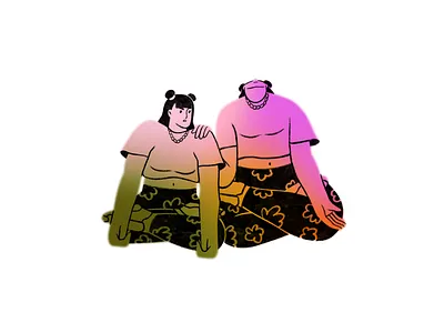 EmotiVerse- Anxiety and Calmness acceptance anxiety calmness character comercial design emotion flat friends girl growth illustration love minimal negative positive self love sisters